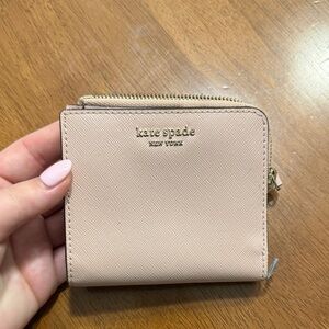 kate spade Blush Pink Saffiano Zip Wallet